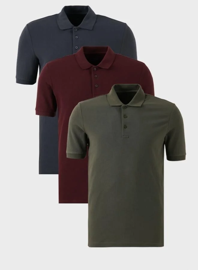 بوراتي تيشيرت رجالي بولو قطن من بوراتي عبوة من  قطع